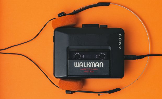 A Sony Walkman Cassette Player and Headphones